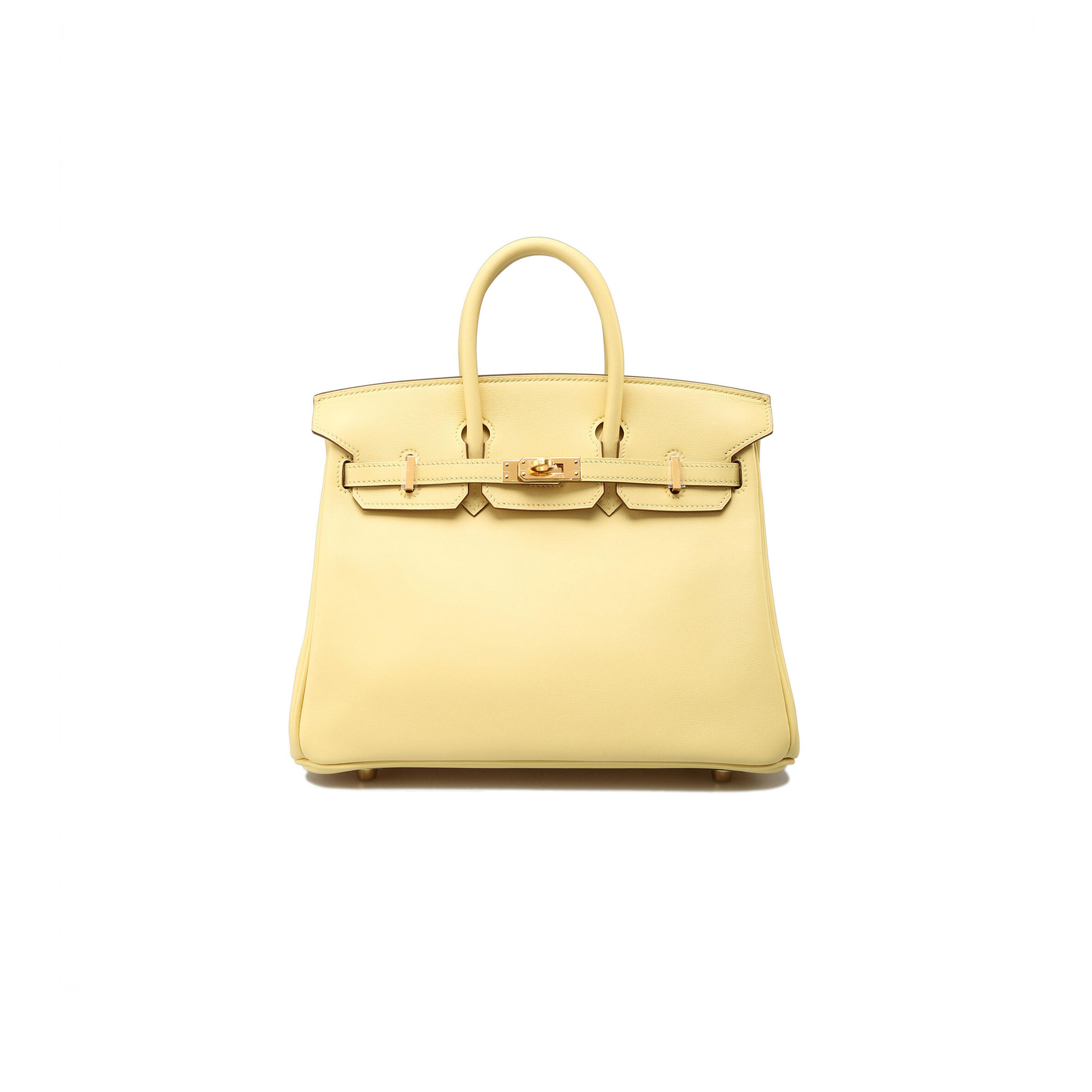 H**me5 BIRKIN 25 SWIFT LEATHER GOOSE EGG YELLOW GOLD BUCKLE BAG H049362CK07 (25*20*13cm) Master Quality